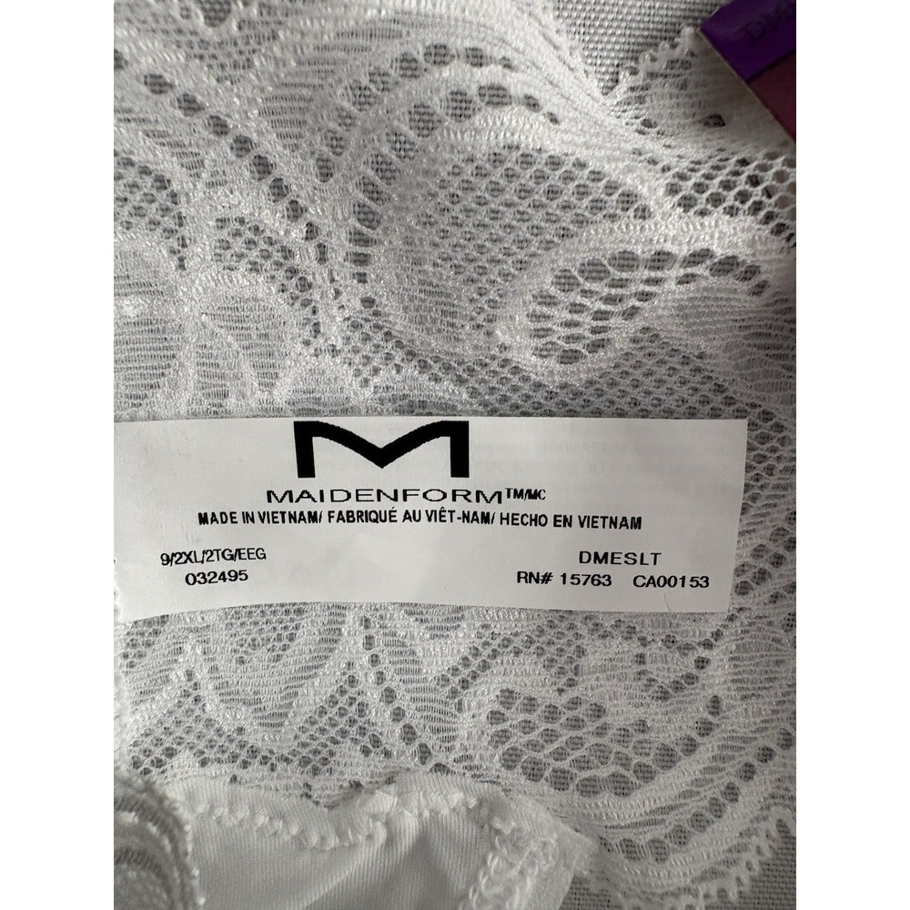 NEW Maidenform Luxurious Lace Thong 2xlarge White DMESLT 2 Pair Maidenform Thong - Picture 3 of 6